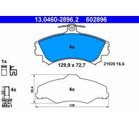 ATE 13.0460-2896.2 Brake Pad Set, disc brake for MITSUBISHI,SMART