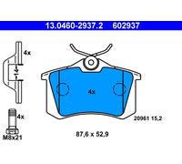 ATE 13.0460-2937.2 Brake Pad Set, disc brake for AUDI,PEUGEOT,SEAT,SKODA,VW