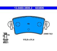ATE 13.0460-3806.2 Brake Pad Set, disc brake for ,NISSAN,OPEL,RENAULT,VAUXHALL