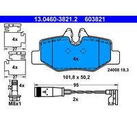ATE 13.0460-3821.2 Brake Pad Set, disc brake for MERCEDES-BENZ