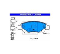 ATE Brake Pad Set 13.0460-3829.2 Front - no wear indicator, with caliper screws - Toyota Aygo
