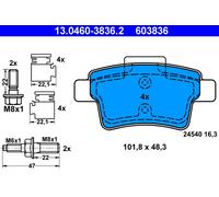 ATE 13.0460-3836.2 Brake Pad Set, disc brake for CITRO?N
