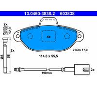 Brake Pad Set, disc brake ATE 13.0460-3838.2 for KA (RU8) 1.2 2008-2016