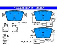 ATE 13.0460-3861.2 Brake Pad Set, disc brake for ALFA ROMEO,CHRYSLER,FIAT,LANCIA