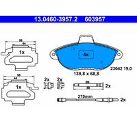 ATE 13.0460-3957.2 Brake Pad Set, disc brake for CITRO?N,FIAT,PEUGEOT
