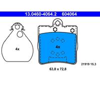 ATE 13.0460-4064.2 Brake Pad Set, disc brake for CHRYSLER,MERCEDES-BENZ
