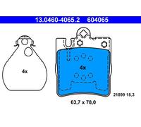 ATE 13.0460-4065.2 Brake Pad Set, disc brake for MERCEDES-BENZ
