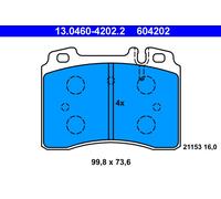 ATE 13.0460-4202.2 Brake Pad Set, disc brake for MERCEDES-BENZ