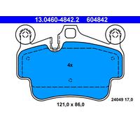 ATE 13.0460-4842.2 Brake Pad Set, disc brake for PORSCHE