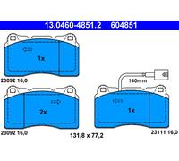 ATE 13.0460-4851.2 Brake Pad Set, disc brake for ALFA ROMEO