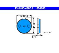 ATE 13.0460-4900.2 Brake Pad Set, disc brake for CITRO?N