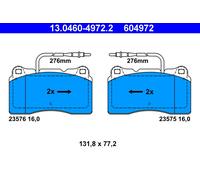 ATE 13.0460-4972.2 Brake Pad Set, disc brake for PEUGEOT
