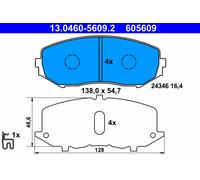 ATE 13.0460-5609.2 Brake Pad Set, disc brake for SUZUKI