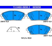 ATE Brake Pad Set - Mazda 13.0460-5658.2 - Fits 3/CX-3/CX-30 - B4Y03328ZB/BHY13328ZA