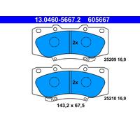 ATE 13.0460-5667.2 Brake Pad Set, disc brake for TOYOTA