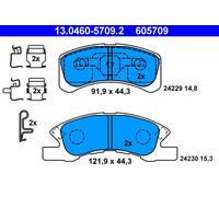 ATE Brake pad set 13.0460-5709.2 with acoustic wear warning with accessories MITSUBISHI: Mirage / Space Star Hatchback, DAIHATSU: Cuore 6