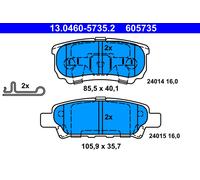 ATE Brake pad set 13.0460-5735.2 with acoustic wear warning MITSUBISHI: OUTLANDER 3, Lancer 8 Limousine, Lancer 7 Limousine, JEEP: Compass, Patriot