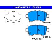 ATE 13.0460-5774.2 Brake Pad Set, disc brake for SUZUKI