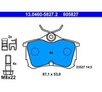 Brake pads 13.0460-5827.2 ATE for HONDA ACCORD VI ACCORD Mk VII Hatchback