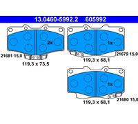 ATE 13.0460-5992.2 Brake Pad Set, disc brake for TOYOTA