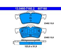 ATE 13.0460-7160.2 Brake Pad Set, disc brake for ,FORD