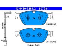 ATE Brake Pad Set 13.0460-7281.2 - Disc Brakes incl. Wear Warning Contact - Audi Q5/A8