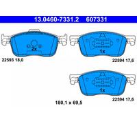ATE 13.0460-7331.2 Brake Pad Set, disc brake for CITROËN,OPEL,PEUGEOT,TOYOTA