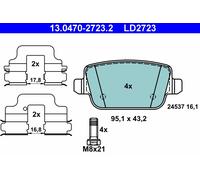 ATE 13.0470-2723.2 Brake Pad Set, disc brake for FORD