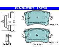 ATE 13.0470-2748.2 Brake Pad Set, disc brake for AUDI,VW