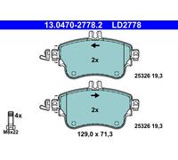 Brake pads 13.0470-2778.2 ATE for MERCEDES-BENZ B-CLASS Sports Tourer A-CLASS