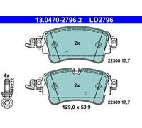 ATE 13.0470-2796.2 Brake Pad Set, disc brake for AUDI,VW