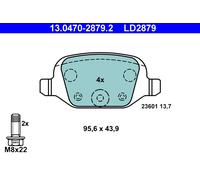 ATE 13.0470-2879.2 Brake Pad Set, disc brake for ABARTH,CITRO?N,FIAT,LANCIA