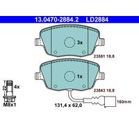 ATE 13.0470-2884.2 Brake Pad Set, disc brake for SEAT,SKODA,VW