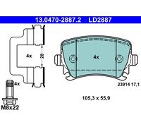 ATE 13.0470-2887.2 Brake Pad Set, disc brake for AUDI,SEAT,SKODA,VW
