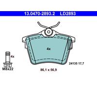 ATE 13.0470-2893.2 Brake Pad Set, disc brake for CITRO?N,PEUGEOT