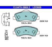 Brake pads 13.0470-3869.2 ATE for PEUGEOT 308 II 308 SW II