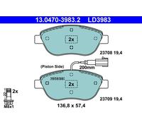ATE 13.0470-3983.2 Brake Pad Set, disc brake for FIAT,LANCIA