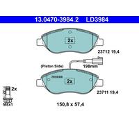 ATE 13.0470-3984.2 Brake Pad Set, disc brake for ALFA ROMEO,CHRYSLER,FIAT,LANCIA
