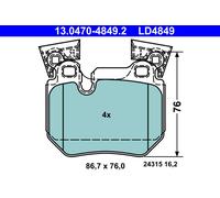 BRAKE PAD SET DISC BRAKE 13.0470-4849.2 FOR BMW N55B30A N54B30A 3.0L 6cyl 1 E82