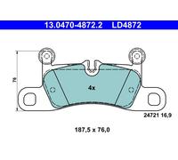 ATE 13.0470-4872.2 Brake Pad Set, disc brake for PORSCHE,VW