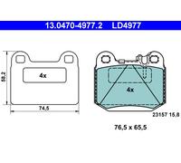 ATE 13.0470-4977.2 Brake pad set