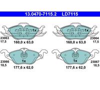 ATE 13.0470-7115.2 Brake Pad Set, disc brake for OPEL,VAUXHALL