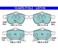 ATE 13.0470-7116.2 Brake Pad Set, disc brake for CHEVROLET,OPEL,VAUXHALL