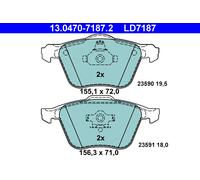ATE 13.0470-7187.2 Brake Pad Set, disc brake for VOLVO