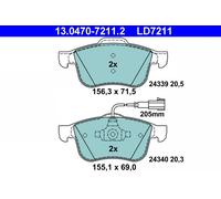 ATE 13.0470-7211.2 Brake Pad Set, disc brake for ALFA ROMEO