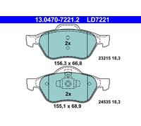 ATE 13.0470-7221.2 Brake Pad Set, disc brake for ,RENAULT