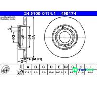 ATE Brake Disc 1JE615601 (24.0109-0174.1) – Fits VW Polo 95-01 – Genuine