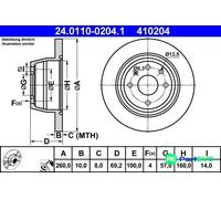 ATE 24.0110-0204.1 Brake disc