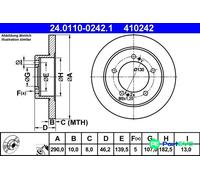 ATE 2 X BRAKE DISC 24011002421 FOR SUZUKI