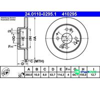 ATE 24.0110-0295.1 Brake disc